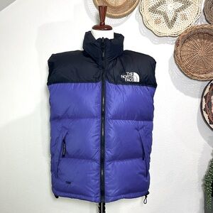The North Face Black and Purple Puffer Vest